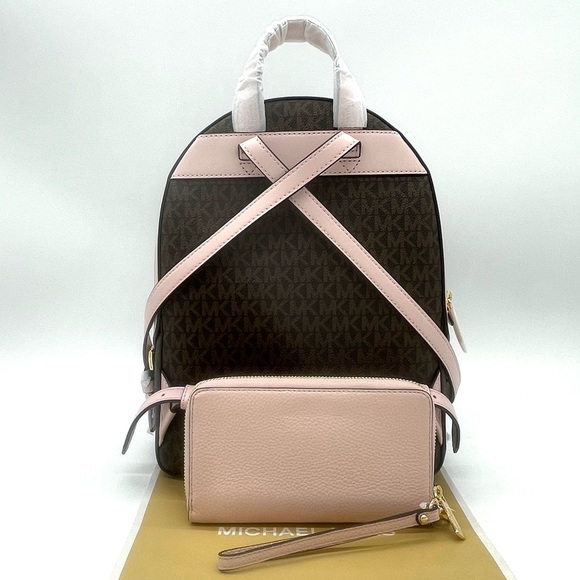 Michael Kors Medium Jaycee Zip Packet Backpack& Phone Case Wallet Wristlet - Picture 4 of 12